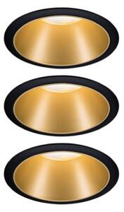 Paulmann Cole Spot LED, auriu-negru, set de 3 bucăți, reglabil, Auriu / Alamă, Hol, Metal, Modern, Corpuri de iluminat încastrate rotunde