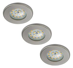 Set 3 Nikas proiectoare LED încastrate IP44 nichel