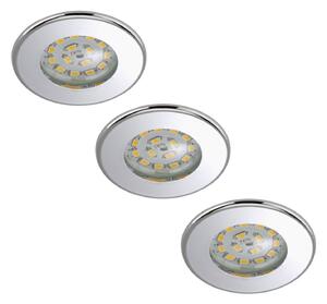 Set 3 Nikas proiectoare LED încastrate IP44 crom