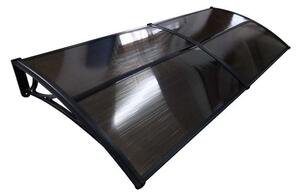 Copertină ECO de ușă 200x80cm marchiză adăpost acoperiș negru-bronz