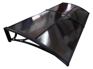 Copertină ECO de ușă 200x80cm marchiză adăpost acoperiș negru-bronz