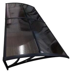 Copertină ECO de ușă 200x80cm marchiză adăpost acoperiș negru-bronz