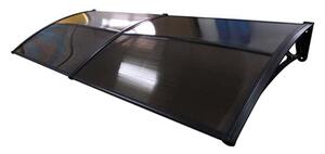 Copertină ECO de ușă 200x80cm marchiză adăpost acoperiș negru-bronz