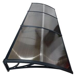 Copertină ECO de ușă 300×80cm marchiză adăpost acoperiș negru-bronz