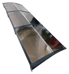 Copertină ECO de ușă 300×80cm marchiză adăpost acoperiș negru-bronz