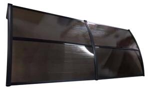 Copertină ECO de ușă 240x100cm marchiză adăpost acoperiș negru-bronz