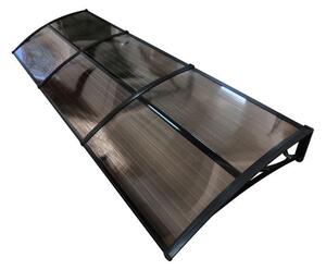 Copertină ECO de ușă 360×100cm marchiză adăpost acoperiș negru-bronz