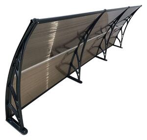 Copertină ECO de ușă 300×80cm marchiză adăpost acoperiș negru-bronz