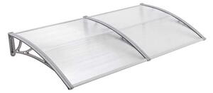 Copertină ECO de ușă 200x100cm marchiză adăpost acoperiș gri-transparent