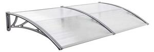 Copertină ECO de ușă 200x60cm marchiză adăpost acoperiș gri-transparent