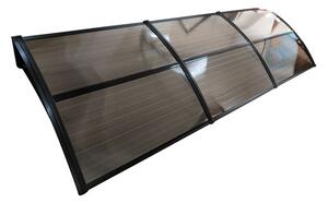 Copertină ECO de ușă 360×80cm marchiză adăpost acoperiș negru-bronz