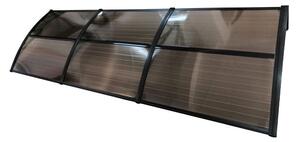 Copertină ECO de ușă 360×80cm marchiză adăpost acoperiș negru-bronz
