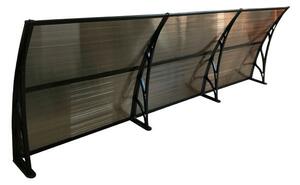 Copertină ECO de ușă 360×100cm marchiză adăpost acoperiș negru-bronz
