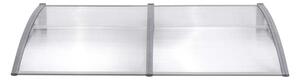 Copertină ECO de ușă 200x100cm marchiză adăpost acoperiș gri-transparent