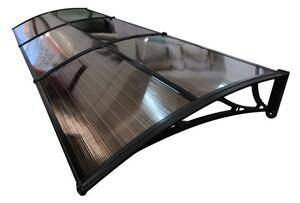 Copertină ECO de ușă 360×80cm marchiză adăpost acoperiș negru-bronz