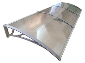 Copertină ECO de ușă 300×80cm marchiză adăpost acoperiș gri-transparent