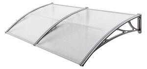 Copertină ECO de ușă 200x100cm marchiză adăpost acoperiș gri-transparent