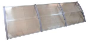 Copertină ECO de ușă 300×80cm marchiză adăpost acoperiș gri-transparent