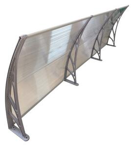 Copertină ECO de ușă 300×80cm marchiză adăpost acoperiș gri-transparent