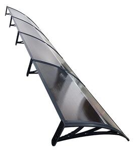 Copertină ECO de ușă 400×80cm marchiză adăpost acoperiș negru-bronz