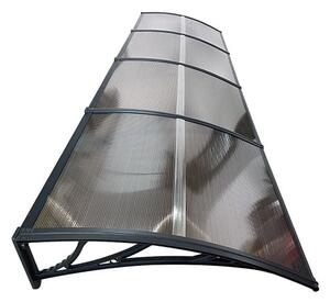 Copertină ECO de ușă 360x150cm marchiză adăpost acoperiș negru-bronz