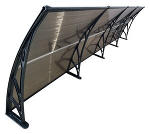 Copertină ECO de ușă 400×80cm marchiză adăpost acoperiș negru-bronz