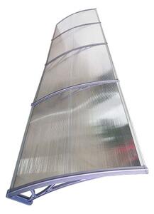 Copertină ECO de ușă 400×80cm marchiză adăpost acoperiș gri-transparent