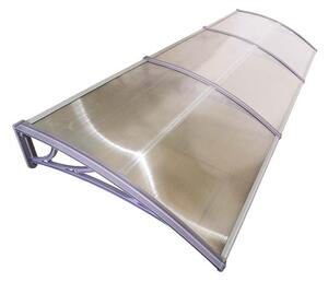 Copertină ECO de ușă 300x60cm marchiză adăpost acoperiș gri-transparent