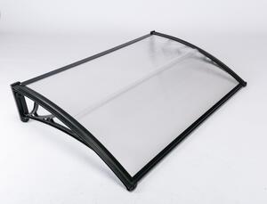 Copertină ECO de ușă 80x60cm marchiză adăpost acoperiș negru-transparent