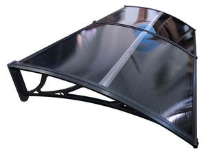 Copertină ECO de ușă 200x60cm marchiză adăpost acoperiș negru-antracit