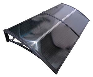 Copertină ECO de ușă 200x100cm marchiză adăpost acoperiș negru-antracit