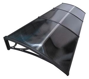 Copertină ECO de ușă 300x60cm marchiză adăpost acoperiș negru-antracit