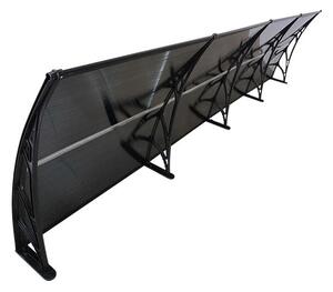 Copertină ECO de ușă 400x100cm marchiză adăpost acoperiș negru-antracit