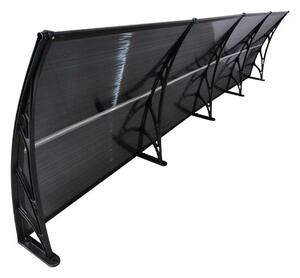 Copertină ECO de ușă 400x100cm marchiză adăpost acoperiș negru-antracit