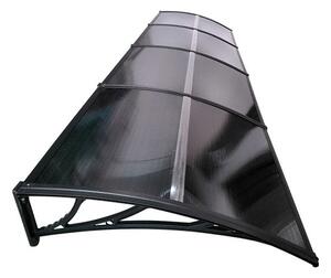 Copertină ECO de ușă 400x100cm marchiză adăpost acoperiș negru-antracit