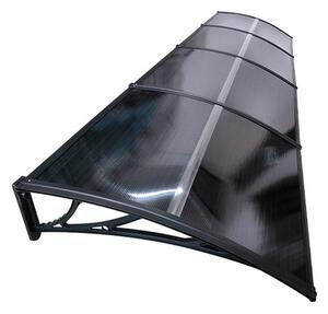 Copertină ECO de ușă 400x80cm marchiză adăpost acoperiș negru-antracit
