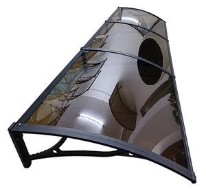 Copertină PRO Alu+Plexiglas de ușă 360x80cm marchiză adăpost acoperiș negru-bronz