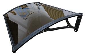 Copertină PRO Alu+Plexiglas de ușă 100x100cm marchiză adăpost acoperiș negru-bronz
