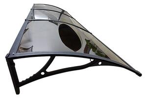 Copertină PRO Alu+Plexiglas de ușă 360x80cm marchiză adăpost acoperiș negru-bronz