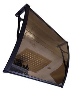 Copertină PRO Alu+Plexiglas de ușă 120x100cm marchiză adăpost acoperiș negru-bronz