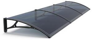 Copertină PRO Alu+Plexiglas de ușă 360x80cm marchiză adăpost acoperiș negru-antracit