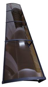 Copertină PRO Alu+Plexiglas de ușă 400x80cm marchiză adăpost acoperiș negru-bronz