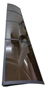 Copertină PRO Alu+Plexiglas de ușă 400x80cm marchiză adăpost acoperiș negru-bronz