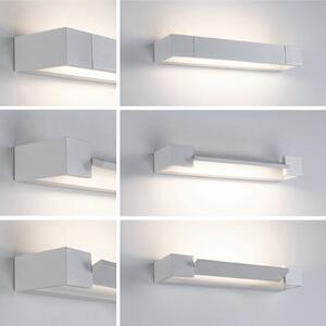 Paulmann Aplică de perete LED Lucille, albă, 40 cm, dimabil, IP44, reglabil, Alb, Baie, Metal, Modern