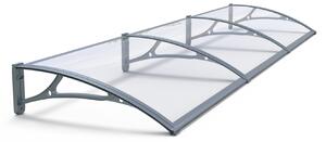 Copertină PRO Alu+Plexiglas de ușă 360x100cm marchiză adăpost acoperiș gri-transparent