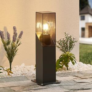Lucande Fiola lampă cu soclu, 40 cm, antracit, IP54, reglabil, Negru, Metal, Modern