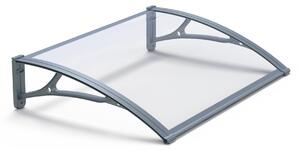 Copertină PRO Alu+Plexiglas de ușă 100x120cm marchiză adăpost acoperiș gri-transparent