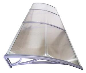 Copertină ECO de ușă 300x60cm marchiză adăpost acoperiș gri-transparent
