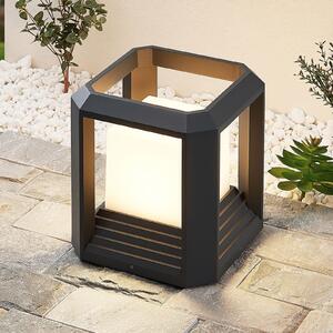 Lucande lampă cu soclu LED Serenella, antracit, metal, 27cm, Negru, Metal, Modern