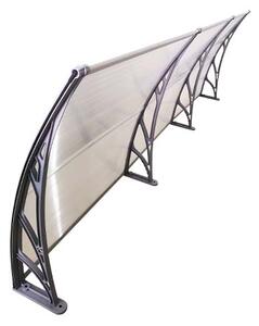 Copertină ECO de ușă 300x60cm marchiză adăpost acoperiș gri-transparent